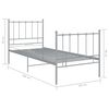 vidaXL Estructura de cama sin colch&oacute;n metal gris 100x200 cm