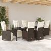 vidaXL Conjunto de Comedor de Jard&iacute;n 7 pcs Marr&oacute;n rat&aacute;n sint&eacute;tico