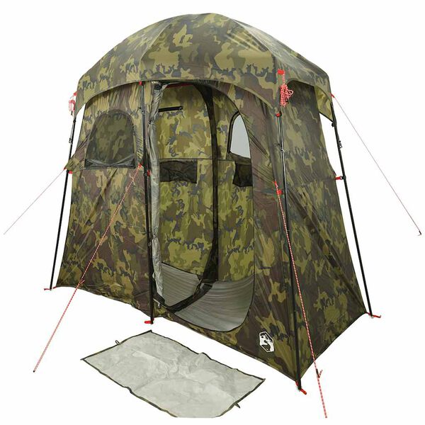 vidaXL Tienda de ducha para 2 personas impermeable camuflaje