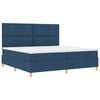 vidaXL Cama Box Spring LED con colch&oacute;n Azul 200 x 200 cm tela