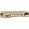 vidaXL Conjunto de sof&aacute;s de exterior con coj&iacute;n 7 pcs Natural y Beige