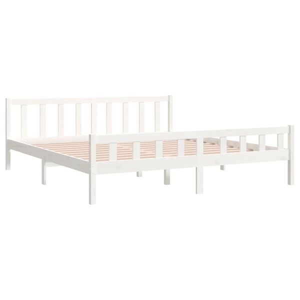 vidaXL Estructura de cama sin colchón madera maciza blanco 160x200 cm