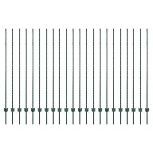 vidaXL Poste de cerca empotrado 22 uds. Verde 200 cm