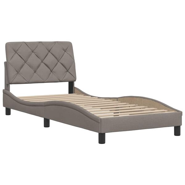 vidaXL Estructura de cama sin colch&oacute;n tela taupe 90x200 cm