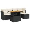 vidaXL Set sof&aacute;s jard&iacute;n y cojines 6 pzas rat&aacute;n sint&eacute;tico acacia negro