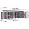 vidaXL Perrera de exterior con techo de acero 14,75 m&sup2;