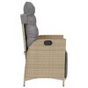 vidaXL Sill&oacute;n reclinable jard&iacute;n reposapi&eacute;s 2 uds rat&aacute;n PE beige mezcla