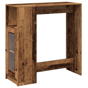 vidaXL Mesa alta con estantes madera envejecida 101x40x103,5 cm