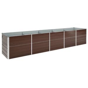 vidaXL Arriate de jard&iacute;n de acero galvanizado marr&oacute;n 400x80x77 cm