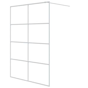 vidaXL Mampara de ducha vidrio ESG transparente blanco 140x195 cm