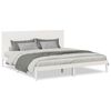 vidaXL Cama extralarga sin colch&oacute;n madera maciza blanca 200x220 cm