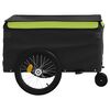 vidaXL Remolque para bicicleta hierro negro y verde 45 kg