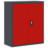 vidaXL Armario archivador de acero gris antracita y rojo 90x40x105 cm