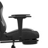 vidaXL Silla gaming de masaje con reposapi&eacute;s tela negro y gris claro
