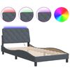 vidaXL Estructura de cama con LED sin colch&oacute;n terciopelo gris oscuro 100x203 cm