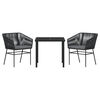 vidaXL Conjunto de Comedor de Jard&iacute;n 9 pcs Negro Polirat&aacute;n