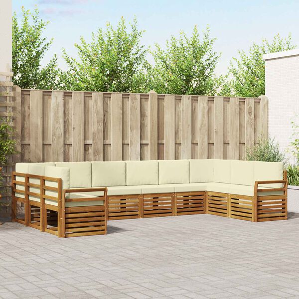 vidaXL Conjunto de Sof&aacute; Seccional con coj&iacute;n 10 pcs Natural y Crema