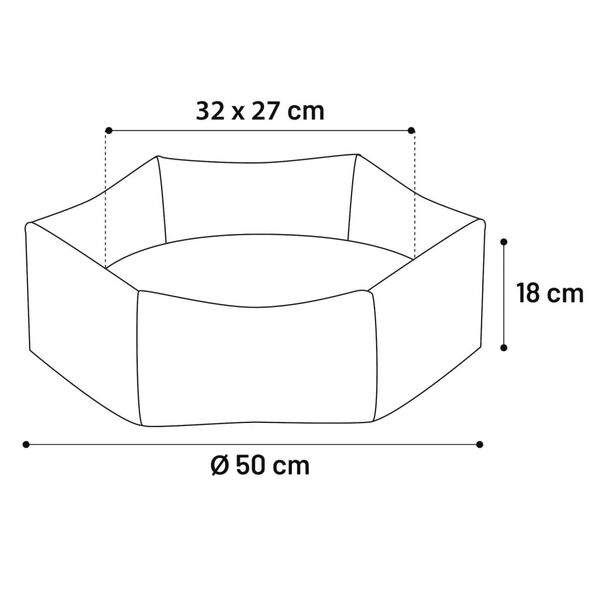 FLAMINGO Cama para perros y cremallera Panama hexagonal taupe 50x18 cm