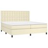 vidaXL Cama box spring con colch&oacute;n cuero sint&eacute;tico crema 200x200 cm