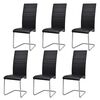 vidaXL Sillas de comedor voladizas 6 unidades cuero sint&eacute;tico negro