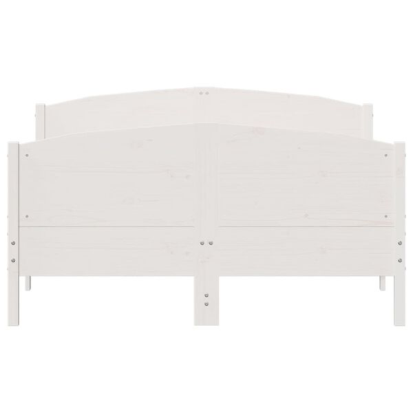 vidaXL Estructura de cama sin colch&oacute;n madera de pino blanca 150x200 cm
