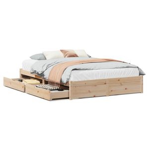 vidaXL Estructura de cama sin colch&oacute;n madera maciza de pino 160x200 cm