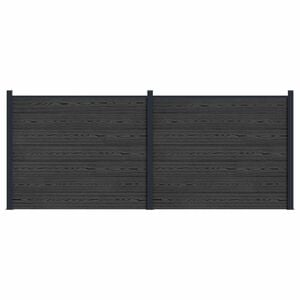 vidaXL Panel de valla 2 pcs WPC y Aluminio Negro