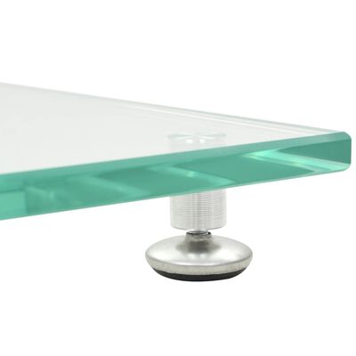 vidaXL Soportes de altavoz vidrio templado diseño columna plata 2 uds