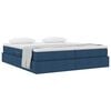 vidaXL Cama con almacenamiento y colch&oacute;n Azul 200 x 200 cm Poli&eacute;ster
