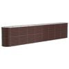 vidaXL Jardinera arriate acero galvanizado marr&oacute;n 332x40x68 cm
