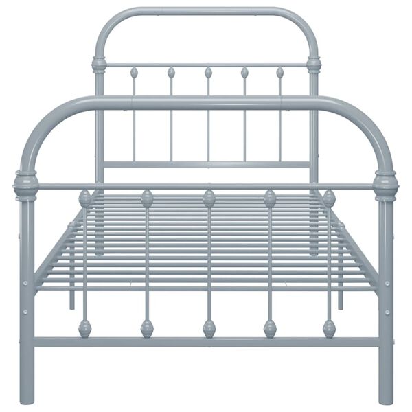 vidaXL Estructura de cama sin colch&oacute;n metal gris 100x200 cm
