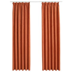 vidaXL Cortinas opacas con ganchos 2 piezas color &oacute;xido 140x175 cm