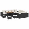 vidaXL Conjunto de sof&aacute; de jard&iacute;n 14 uds. Negro y crema