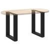 vidaXL Patas para mesa de centro en forma de U (2 unidades), color negro, 28 x (42-43) cm, acero