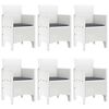 vidaXL Conjunto de Comedor de Jard&iacute;n 7 pcs Blanco Ratan Polt