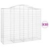 vidaXL Cestas gaviones 30 uds forma de arco hierro 200x50x160/180 cm