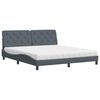 vidaXL Cama con colch&oacute;n terciopelo gris oscuro 180x200 cm
