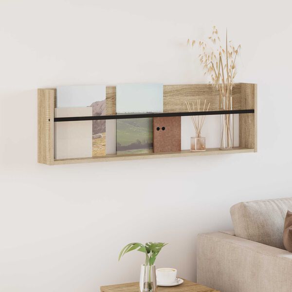 vidaXL Estante de revistas con estante Roble Sonoma 100 x 12 x 30 cm