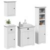 vidaXL Juego de muebles de ba&ntilde;o BODO 4 pzas madera maciza pino blanco