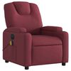 vidaXL Sillón de masaje reclinable eléctrico tela rojo tinto