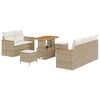 vidaXL Conjunto de sof&aacute;s de jard&iacute;n 8 uds. Beige rat&aacute;n sint&eacute;tico