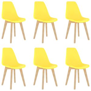 vidaXL Sillas de comedor 6 unidades pl&aacute;stico amarillo
