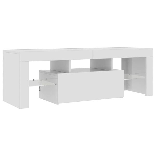 vidaXL Mueble de TV con luces LED blanco brillante 120x35x40 cm