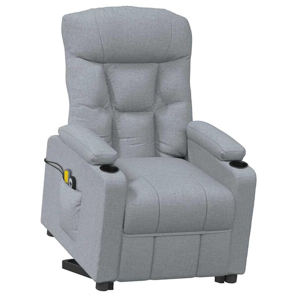 vidaXL Sill&oacute;n de masaje elevable tela gris claro