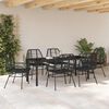 vidaXL Conjunto de Comedor de Jard&iacute;n 7 pcs Negro rat&aacute;n sint&eacute;tico
