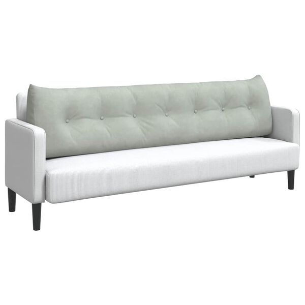 vidaXL Coj&iacute;n de Espalda Gris Claro 200 x 24 x 50 cm Terciopelo