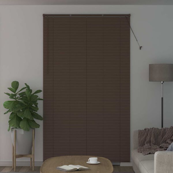 vidaXL Persiana Veneciana Marr&oacute;n Oscuro con Patr&oacute;n 213 x 130 cm PVC