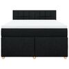 vidaXL Cama box spring con colch&oacute;n tela negro 160x200 cm