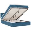 vidaXL Estructura de cama otomana con colchón terciopelo azul oscuro