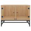 vidaXL Mesa de centro con puertas de vidrio roble Sonoma 68,5x50x50 cm